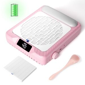 Pink Cordless Rechargeable Nail Dust Collector